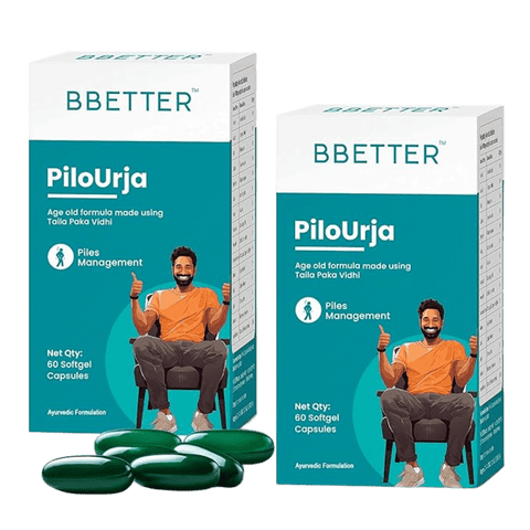 BBETTER PiloUrja - Lab Tested Ayurvedic Capsules for Piles & Haemorrhoids relief
