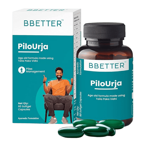 BBETTER PiloUrja - Lab Tested Ayurvedic Capsules for Piles & Haemorrhoids relief