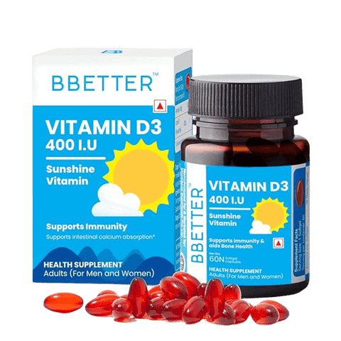 BBETTER Vitamin D3 400 IU - Sunshine Vitamin for Immunity & Bone Health
