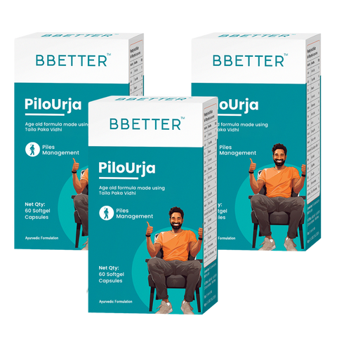 BBETTER PiloUrja - Lab Tested Ayurvedic Capsules for Piles & Haemorrhoids relief