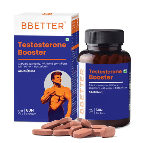 BBETTER Testosterone Booster - With Tribulus & Safed Musli for Performance & Stamina in Men