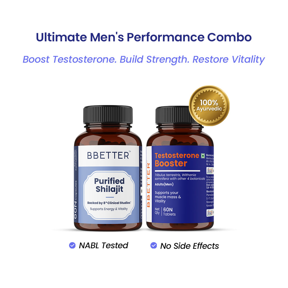 BBETTER Ultimate Men's Performance Combo - Purified Shilajit & Testosterone Booster