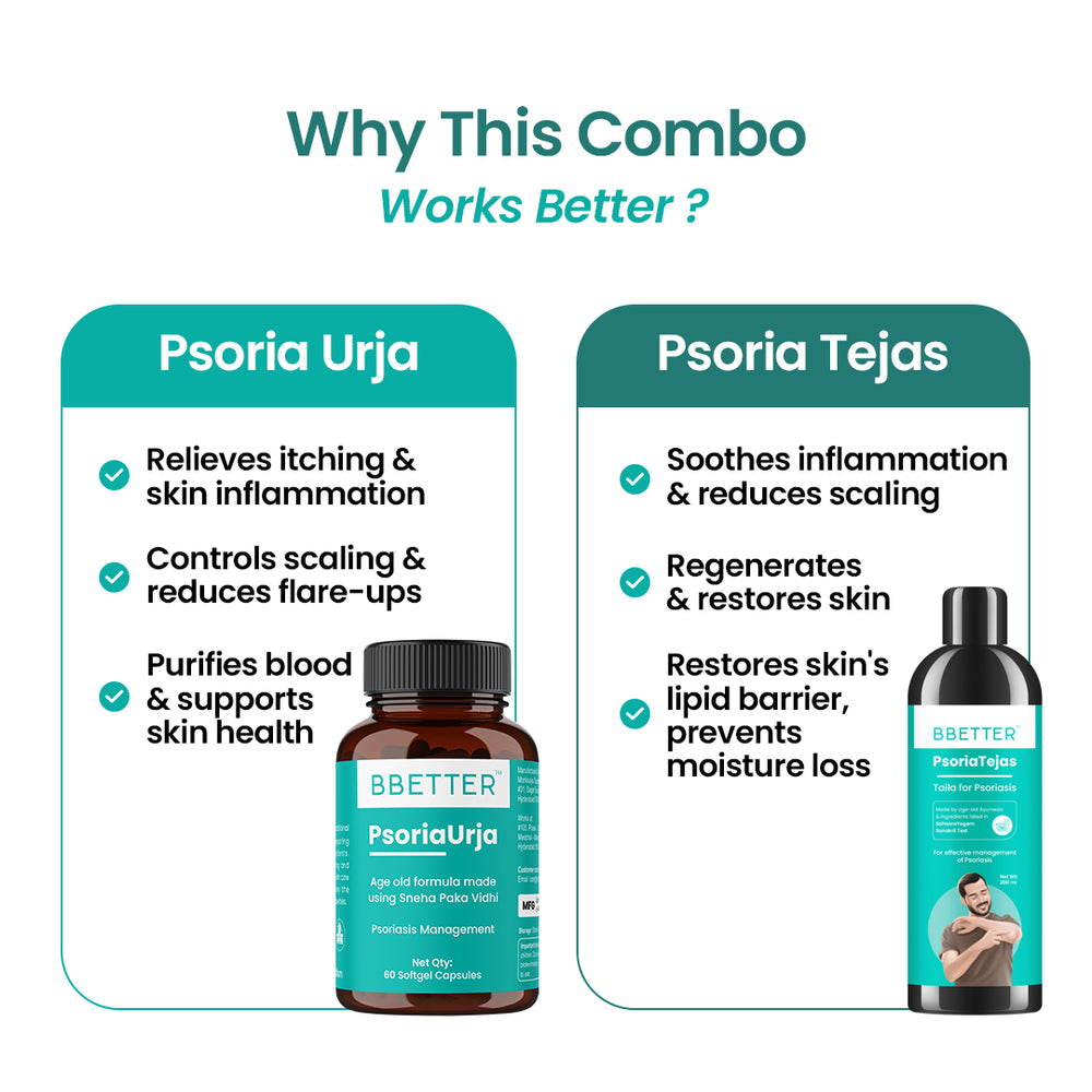 BBETTER Ultimate Psoriasis Care Combo - PsoriaUrja & PsoriaTejas Oil