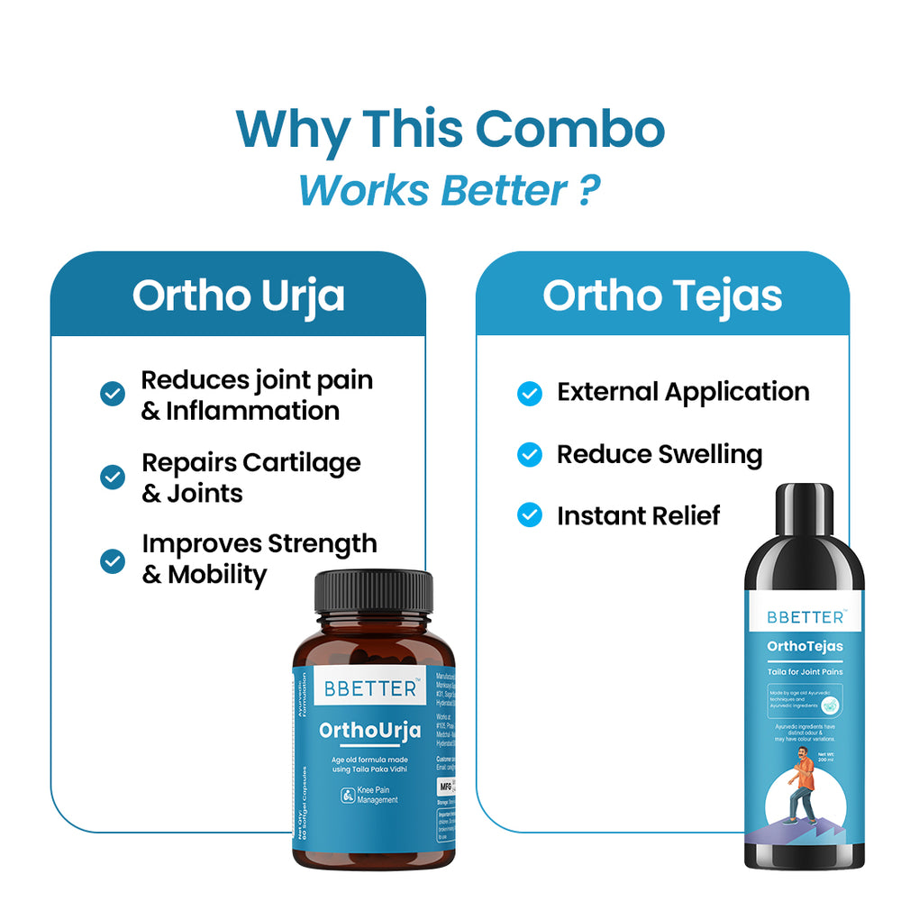 BBETTER Ultimate joint & Muscle Relief Combo - Ortho Urja & Ortho Tejas Oil