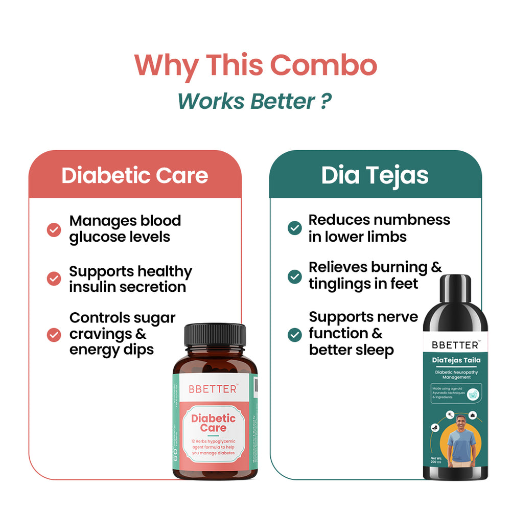 BBETTER Complete Diabetic Care Combo - Diabetic Care & Dia Tejas Oil