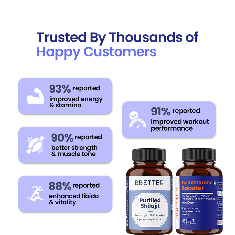 BBETTER Ultimate Men's Performance Combo - Purified Shilajit & Testosterone Booster