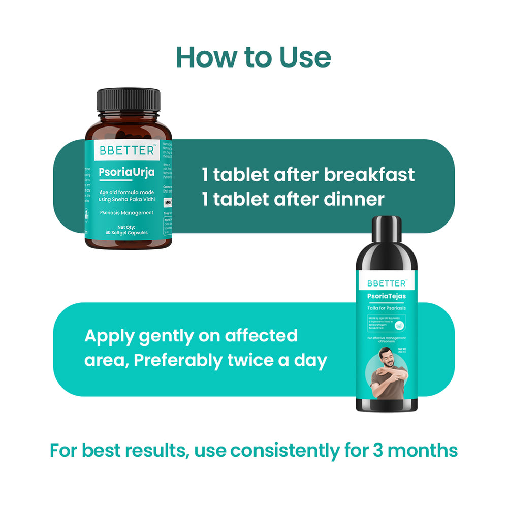 BBETTER Ultimate Psoriasis Care Combo - PsoriaUrja & PsoriaTejas Oil