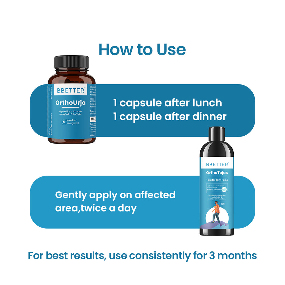 BBETTER Ultimate joint & Muscle Relief Combo - Ortho Urja & Ortho Tejas Oil