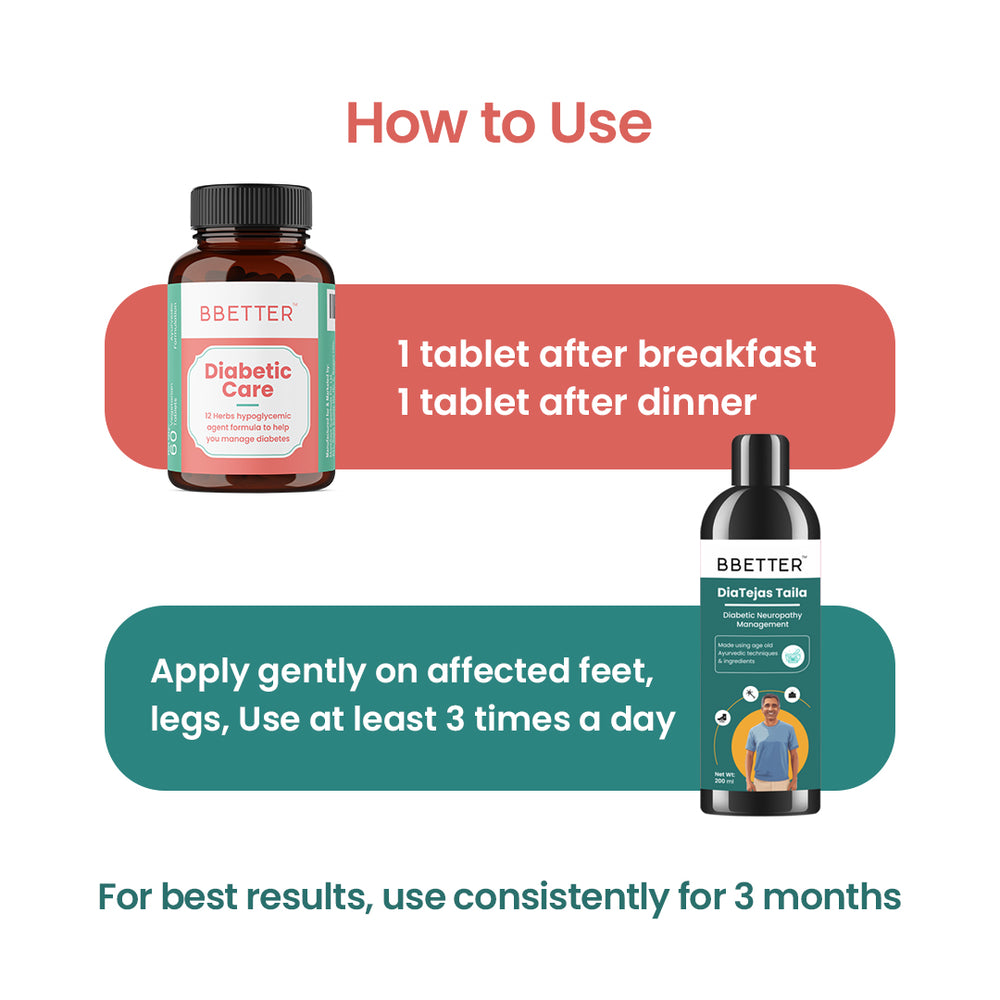 BBETTER Complete Diabetic Care Combo - Diabetic Care & Dia Tejas Oil