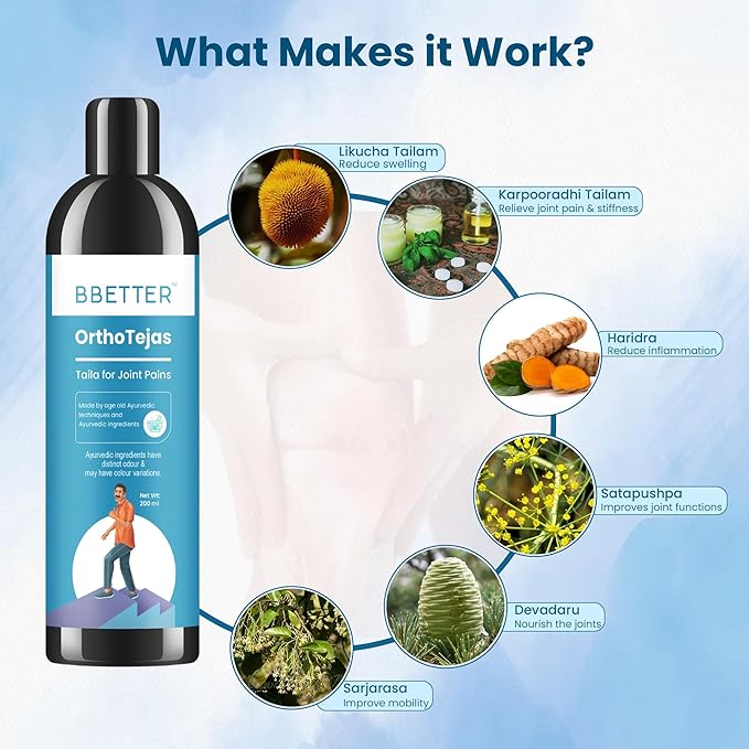 BBETTER Ortho Tejas - Ayurvedic Oil for Knee & Joint Pain Management