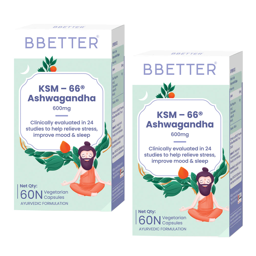 BBETTER Ashwagandha - With Clinically Proven KSM-66 for Stress & Sleep Management