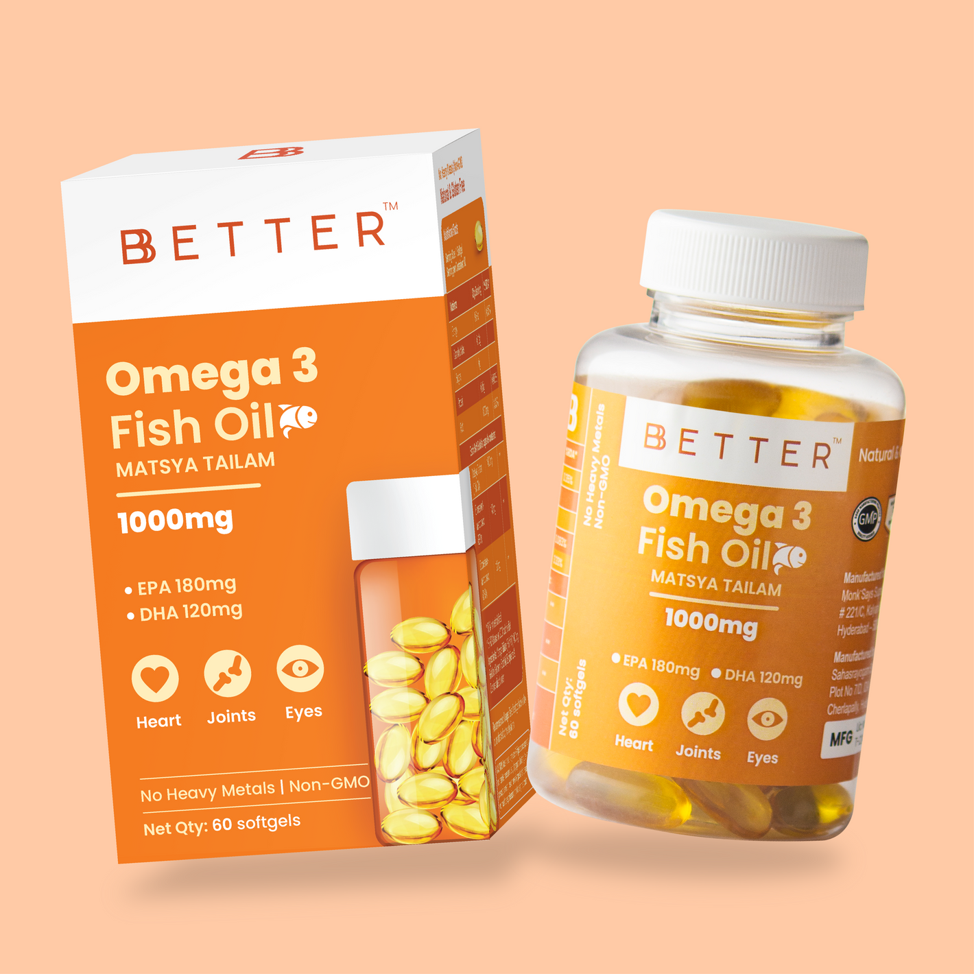 BBetter Omega 3 Capsules with Fish Oil - 60 Capsules – BBetter Store