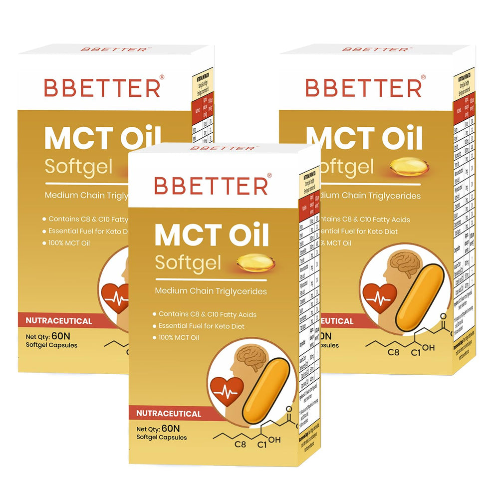 BBETTER MCT Oil Softgels - With Capric Acid & Caprylic Acid to Boost Energy and Metabolism