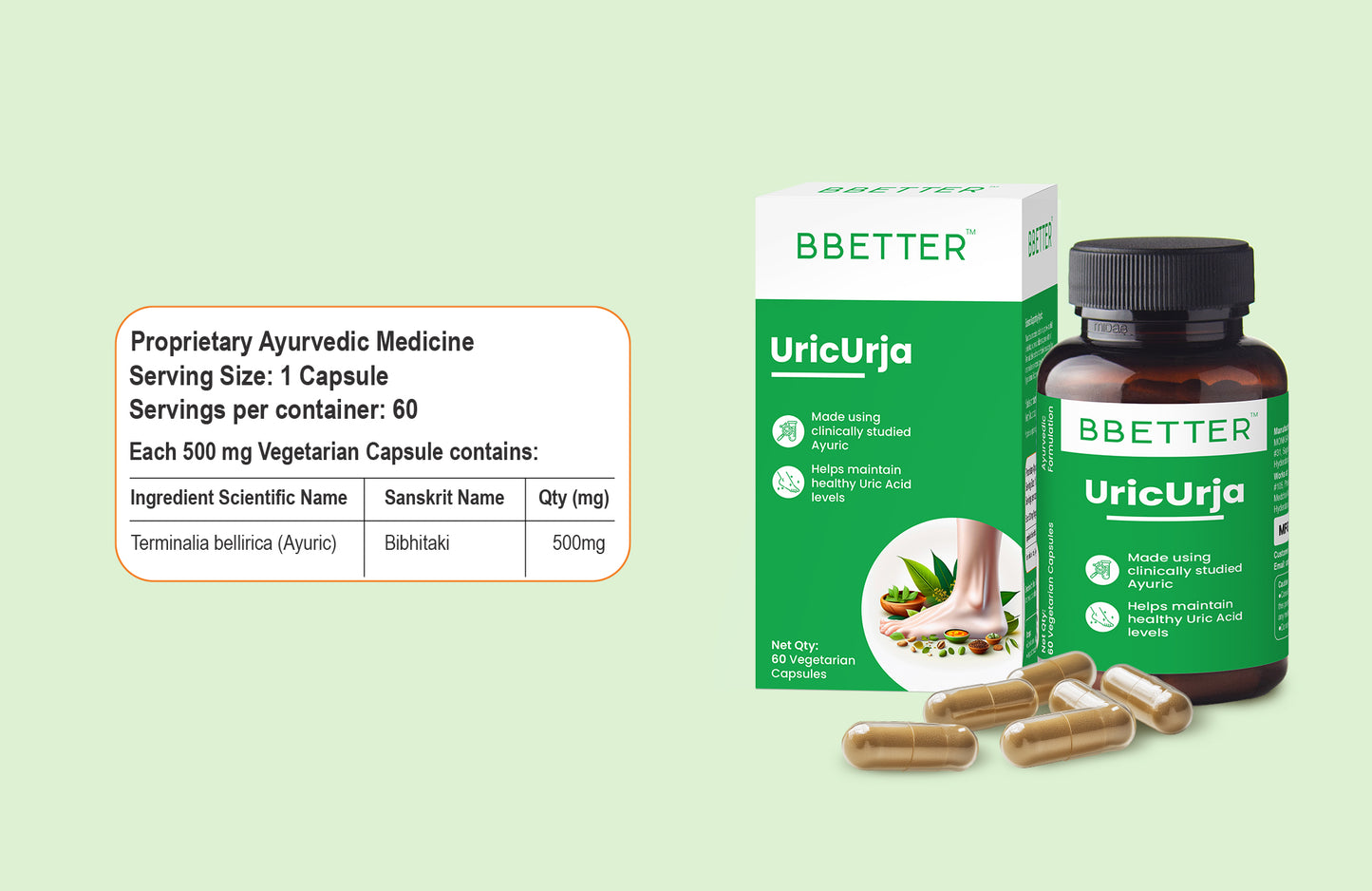 BBETTER UricUrja - Ayurvedic Uric Acid levels management - 3 month course