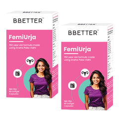 BBETTER FemiUrja - With Saptasaram Ghrutham for Hormonal Balance, PMS Relief & Digestive Support