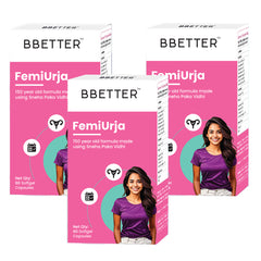 BBETTER FemiUrja - With Saptasaram Ghrutham for Hormonal Balance, PMS Relief & Digestive Support