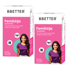 BBETTER FemiUrja - With Saptasaram Ghrutham for Hormonal Balance, PMS Relief & Digestive Support