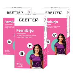 BBETTER FemiUrja - With Saptasaram Ghrutham for Hormonal Balance, PMS Relief & Digestive Support