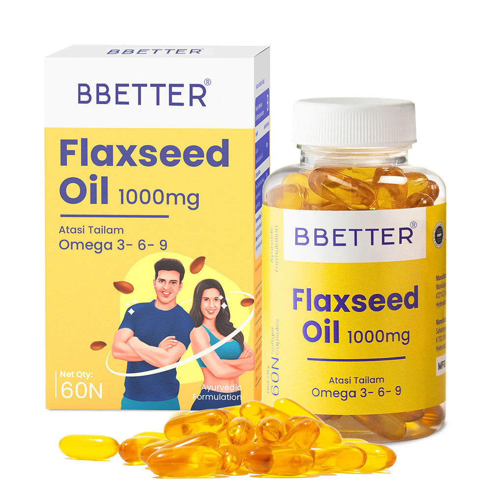 BBETTER Flaxseed Oil - Omega 3 6 9 Vegetarian Capsules to Support Healthy Heart & Joints