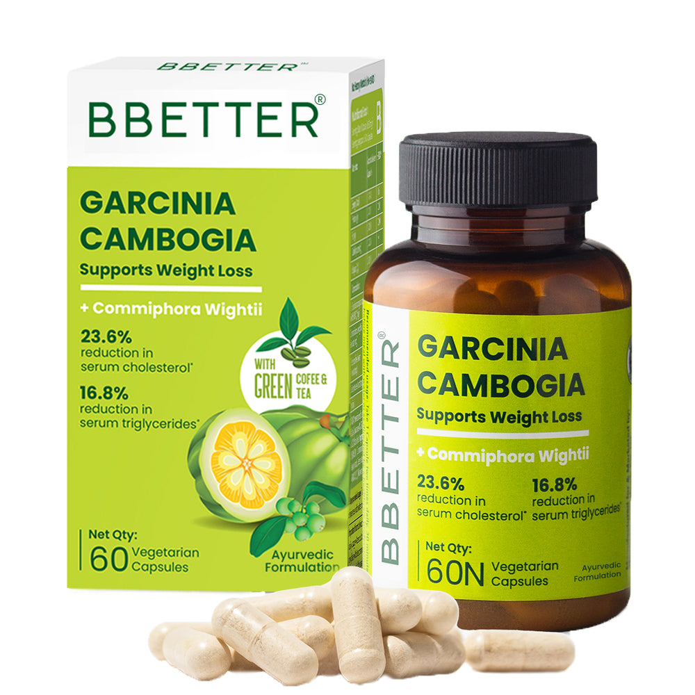 BBETTER Garcinia Cambogia - Ayurvedic Weightloss Support With Green Coffee & Tea
