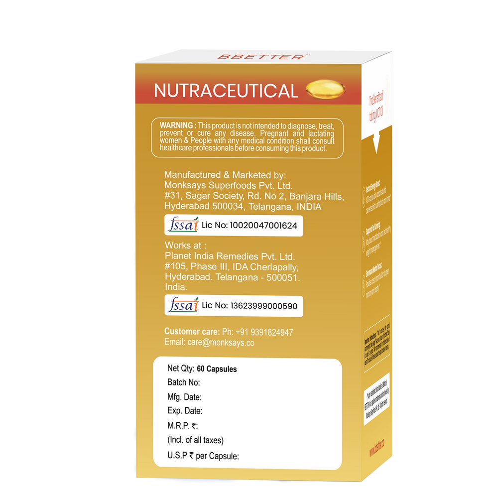 BBETTER MCT Oil Softgels - With Capric Acid & Caprylic Acid to Boost Energy and Metabolism