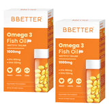 BBETTER Omega 3 Fish Oil Capsules - With 180 EPA : 120 DHA for Heart, Joints & Eyes