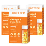 BBETTER Omega 3 Fish Oil Capsules - With 180 EPA : 120 DHA for Heart, Joints & Eyes