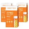 BBETTER Omega 3 Fish Oil Capsules - With 180 EPA : 120 DHA for Heart, Joints & Eyes