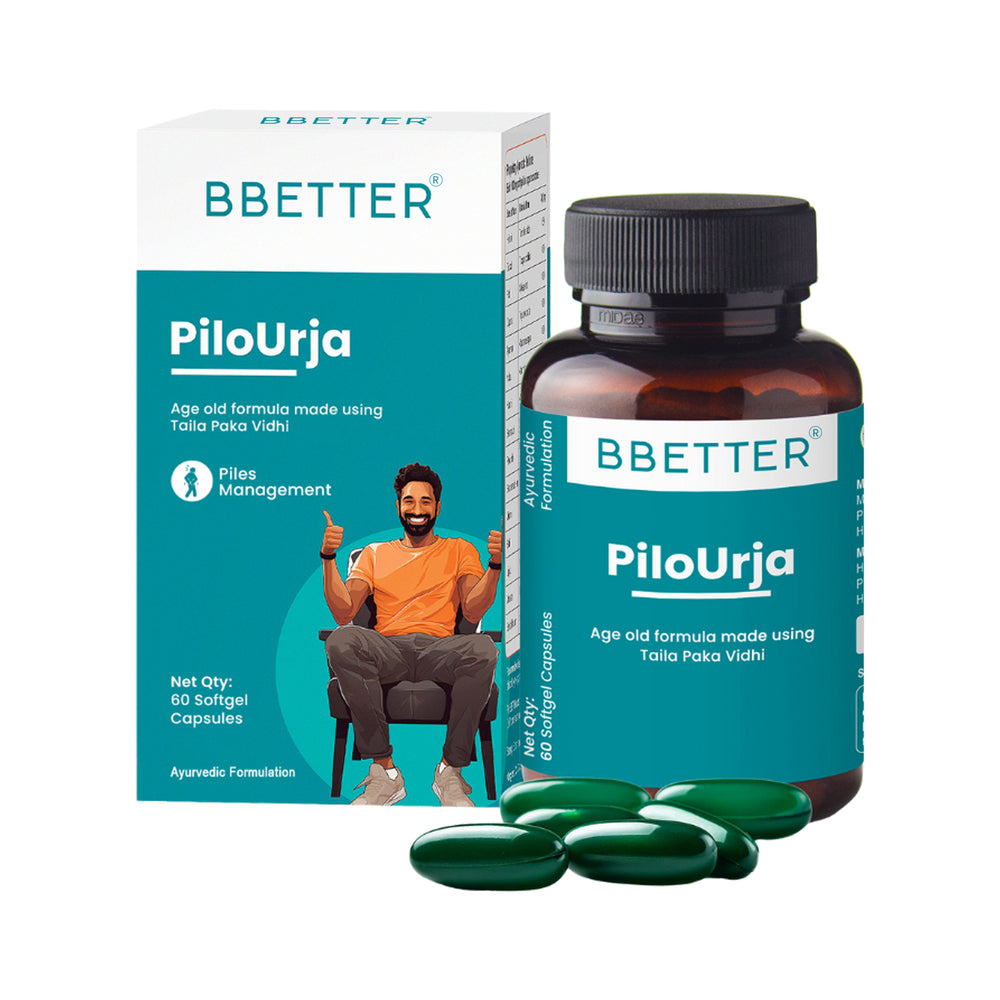 BBETTER PiloUrja - Lab Tested Ayurvedic Capsules for Piles & Haemorrhoids relief