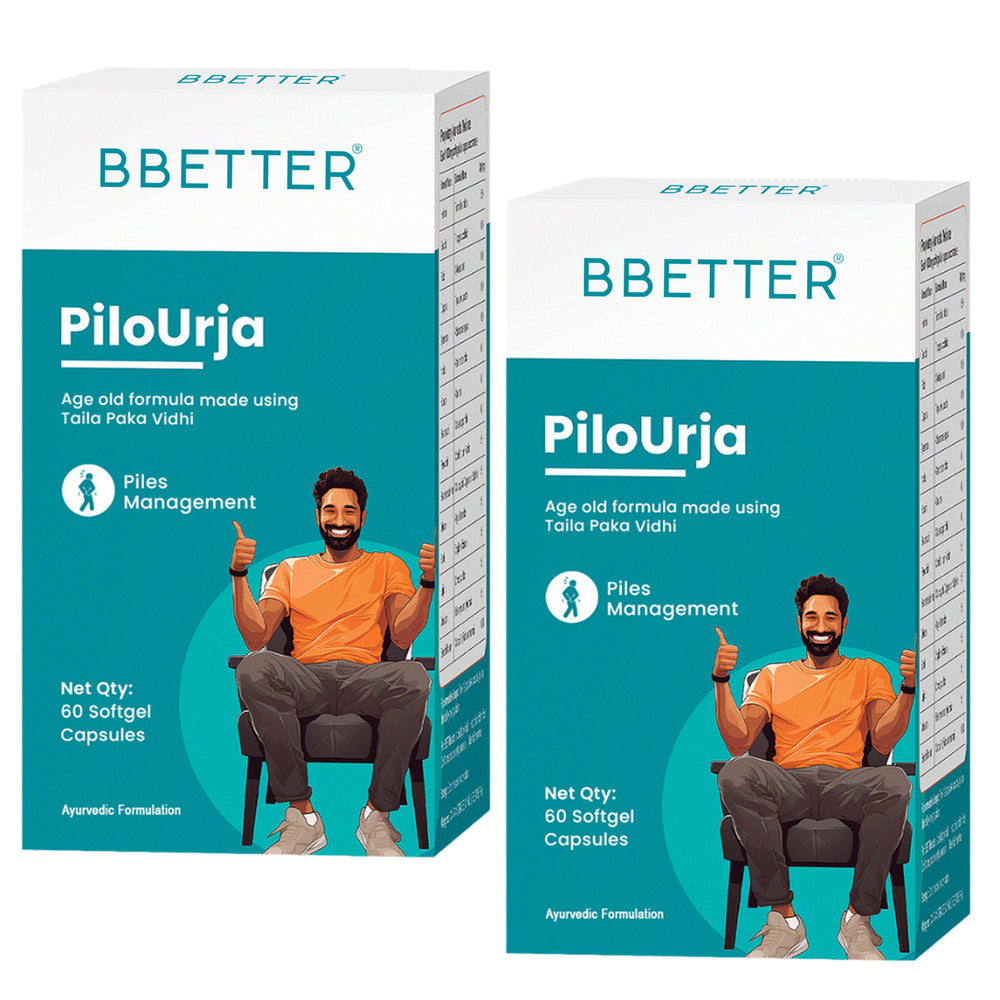 BBETTER PiloUrja - Lab Tested Ayurvedic Capsules for Piles & Haemorrhoids relief