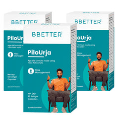 BBETTER PiloUrja - Lab Tested Ayurvedic Capsules for Piles & Haemorrhoids relief