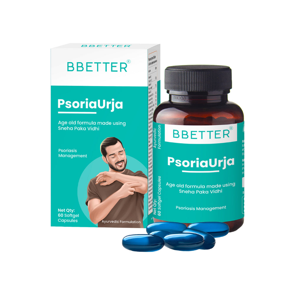 BBETTER PsoriaUrja - Ayurvedic Capsules for Psoriasis Relief & Skin Health Management