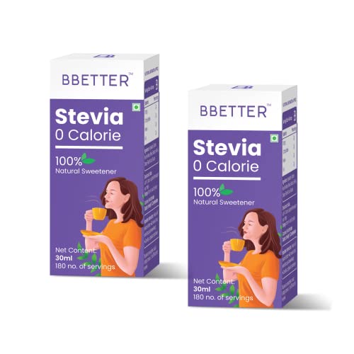 BBETTER Stevia - 100% Natural | 0 Calorie | Pack of 2