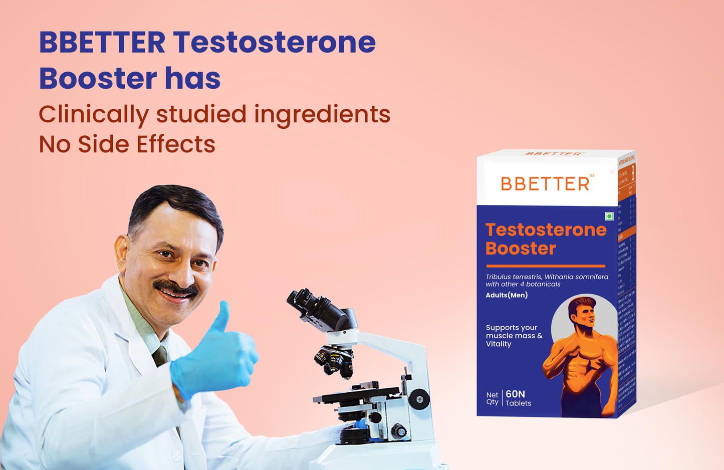 BBETTER Testosterone Booster for Men - 2 Month Course