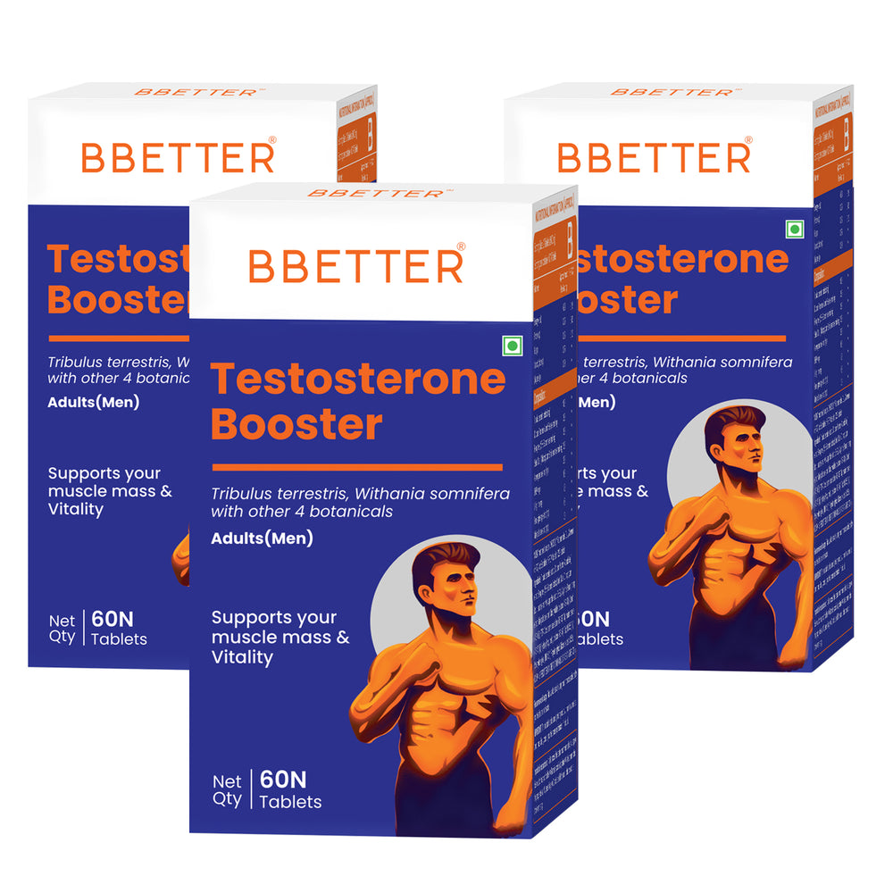 BBETTER Testosterone Booster - With Tribulus & Safed Musli for Performance & Stamina in Men