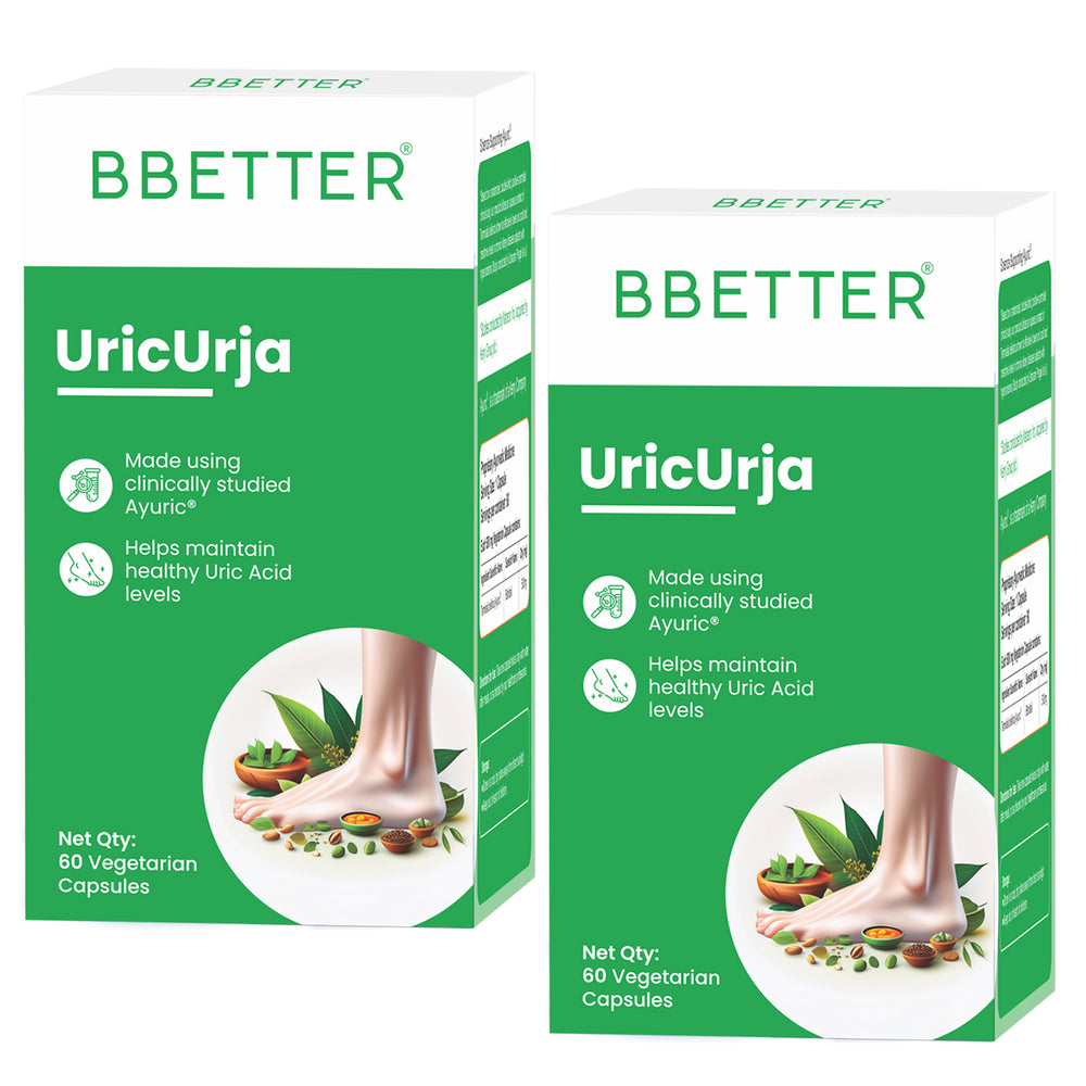 BBETTER UricUrja - With Clinically Proven Ayuric for Gout Pain Relief & Uric Acid Management