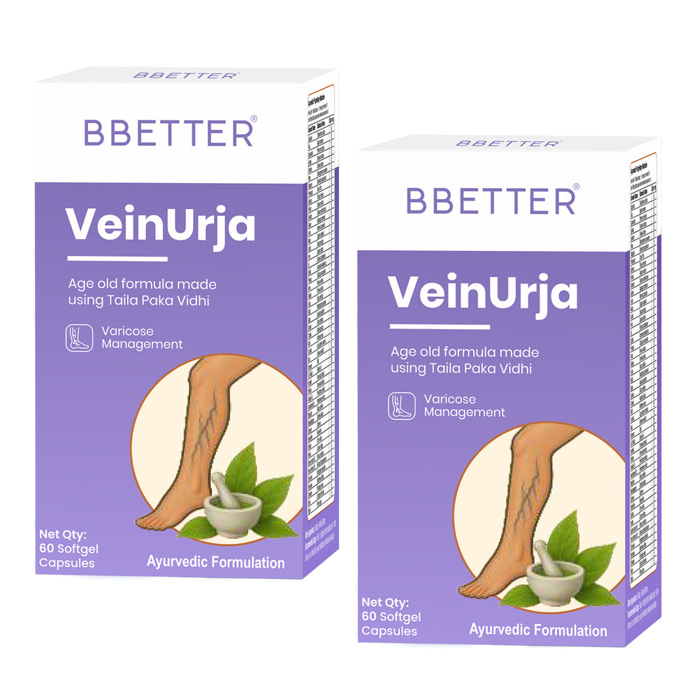 BBETTER VeinUrja - Ayurvedic Supplement for Varicose Vein Relief & Healthy Circulation