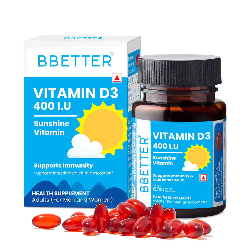 BBETTER Vitamin D3 400 IU - Sunshine Vitamin for Immunity & Bone Health