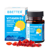 BBETTER Vitamin D3 400 IU - Sunshine Vitamin for Immunity & Bone Health