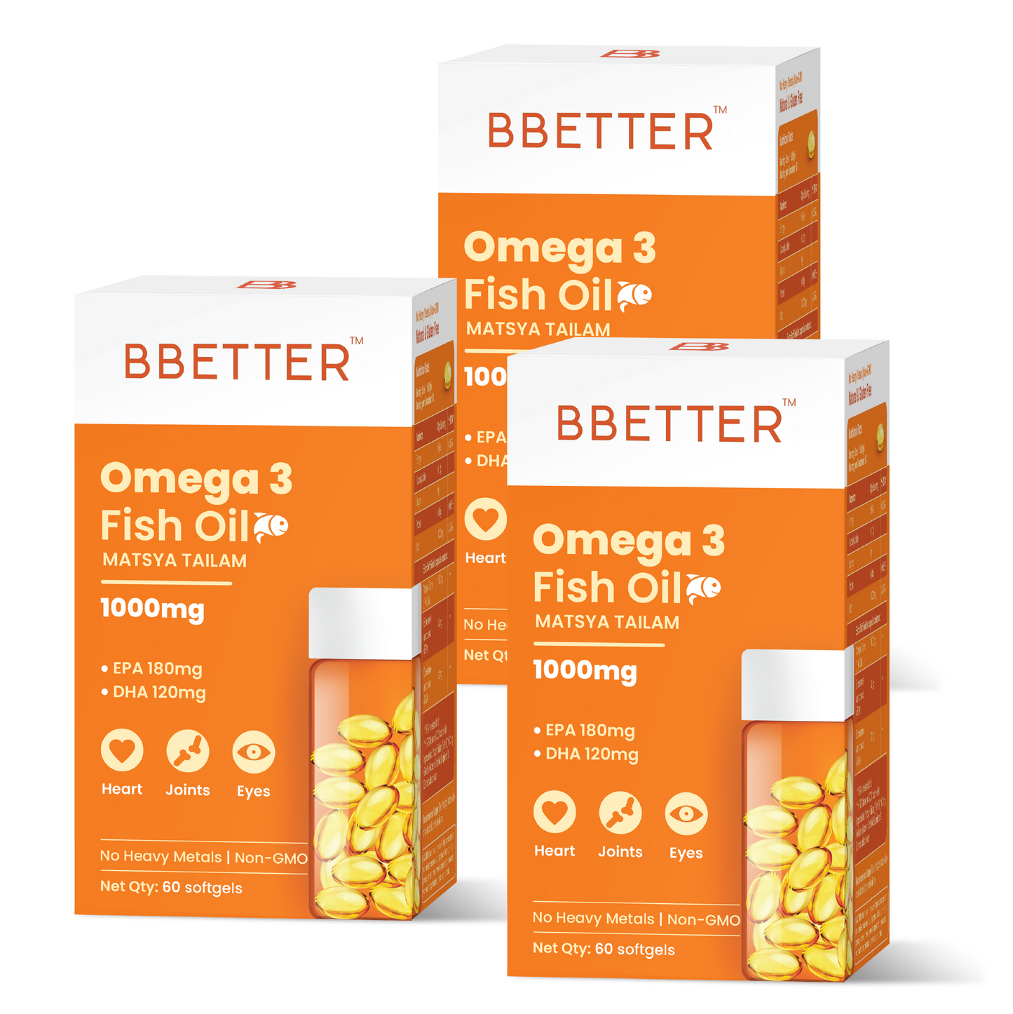 BBETTER Omega 3 Fish Oil - 3 Month Supply