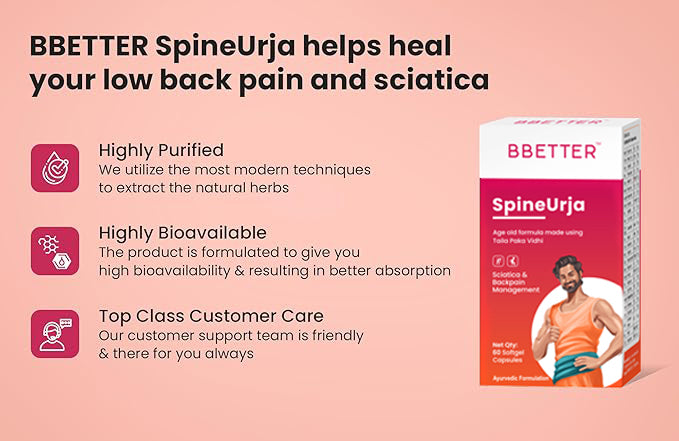 BBETTER SpineUrja - Made using Taila Paka Vidhi for Sciatica & Lower Back Pain Relief