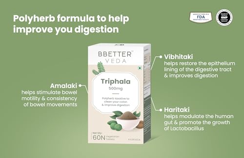 BBETTER Triphala 500mg - 60 Vegetarian Tablets