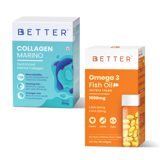 Combo Pack Of Collagen Marino and Omega 3 Fish Oil