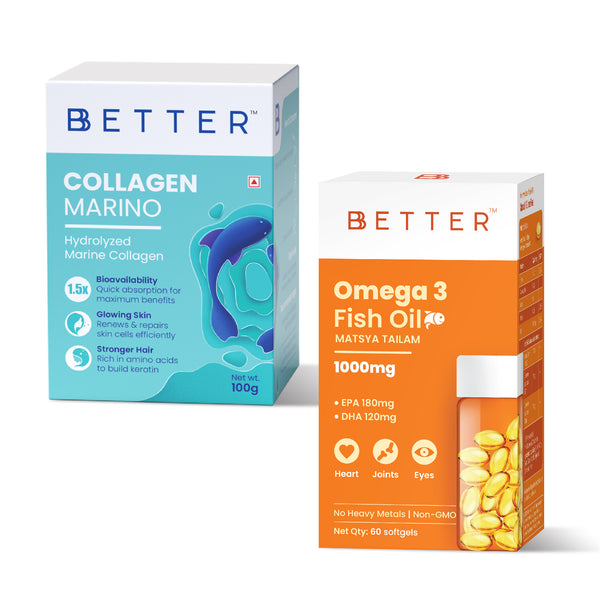 Combo Pack Of Collagen Marino and Omega 3 Fish Oil