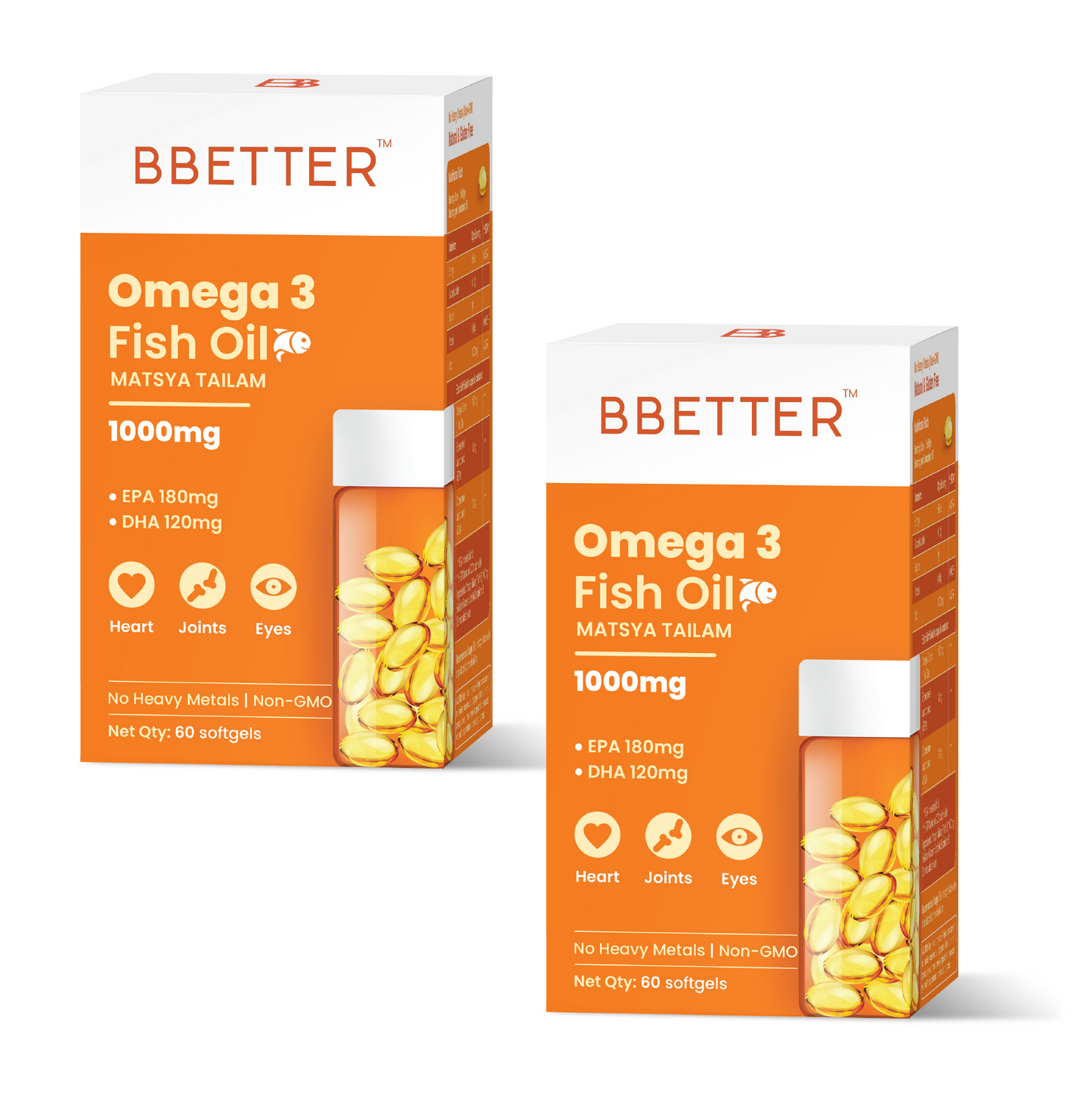 BBETTER Omega 3 Fish Oil - 2 Month Supply