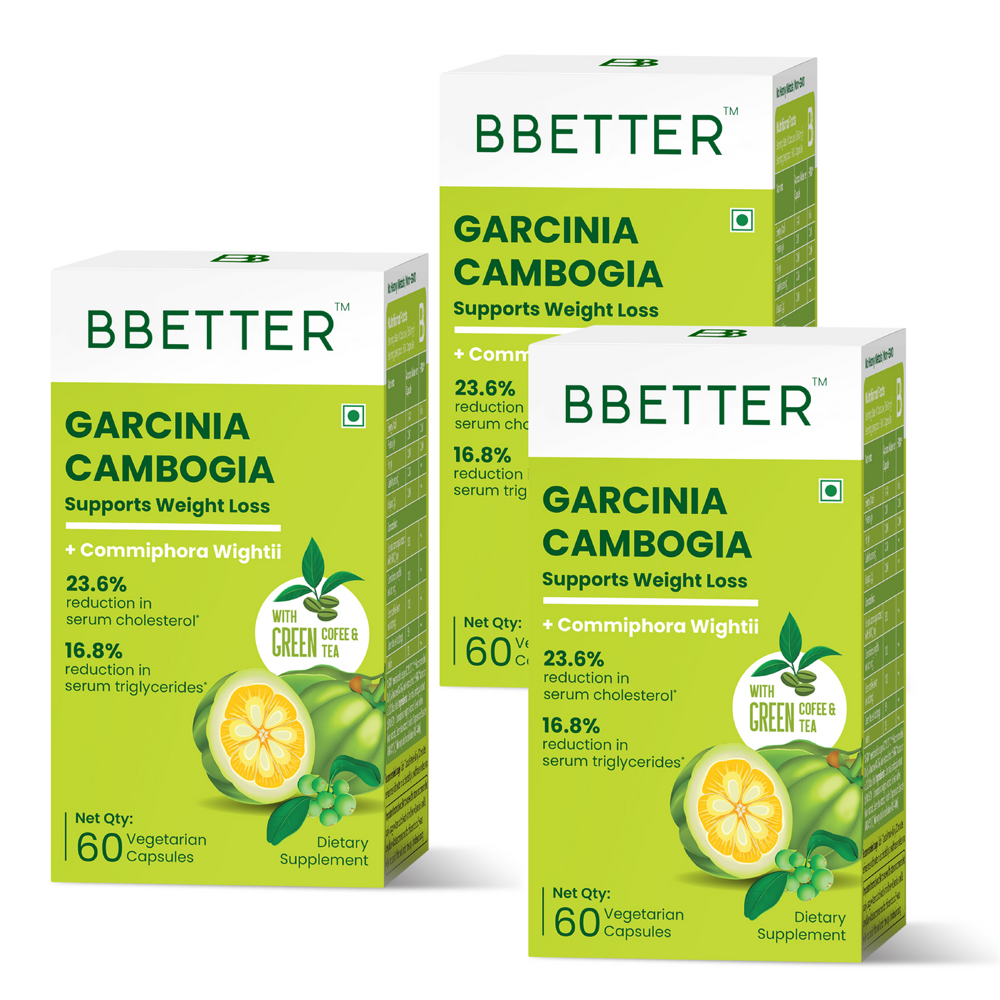 BBETTER Garcinia Cambogia With Ayurvedic Herbs - 3 Month Supply