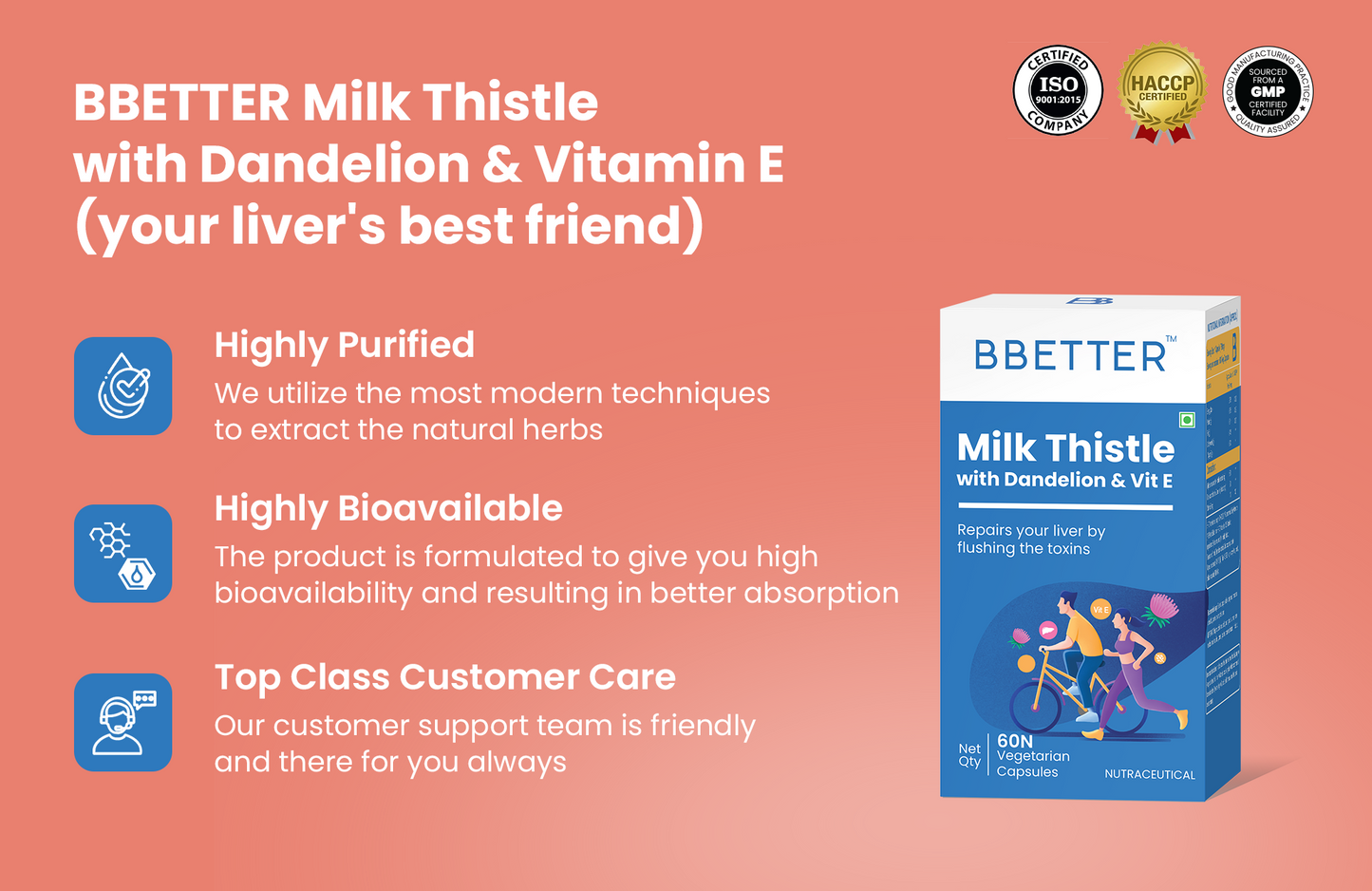 BBETTER Milk Thistle with Dandelion & Vit E