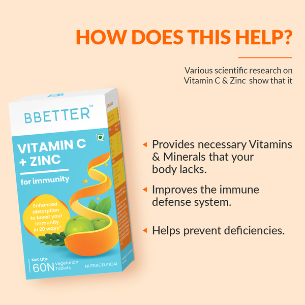 Vitamin C and Zinc tablets for Immunity