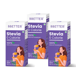 BBETTER Stevia - 100% Natural | 0 Calorie | Pack of 3